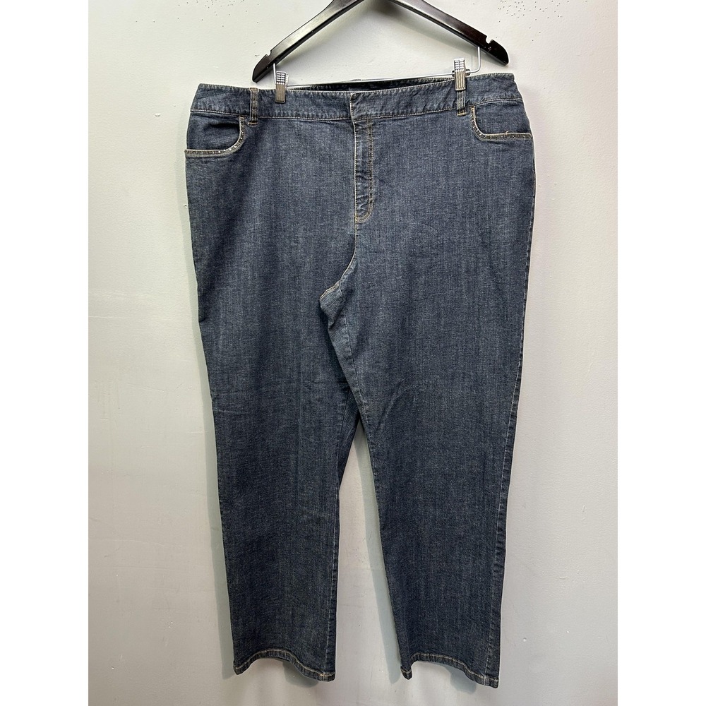 Casual Corner Annex Jeans Womens 22W‎ Dark Wash High Rise Studded Straight
